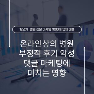 온라인상의 병원 부정적 후기 악성 댓글 마케팅에 미치는 영향